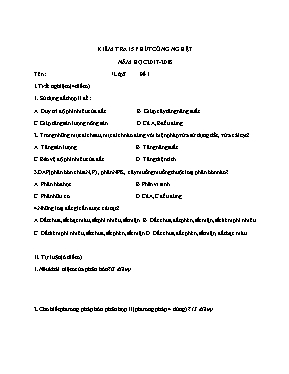 2 Đề kiểm tra 15 phút môn Công nghệ Lớp 7 - Năm học 2017-2018